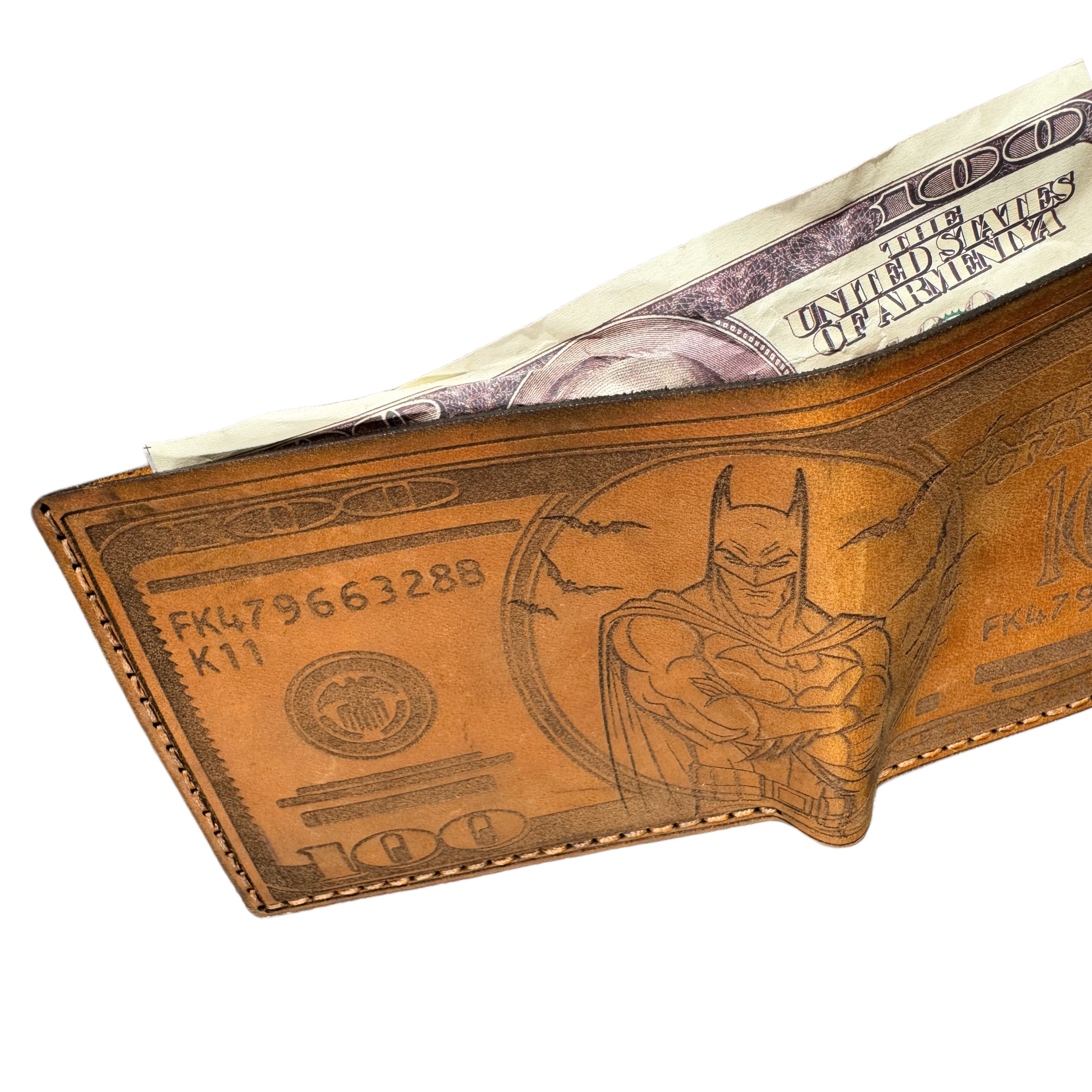 Engraved Leather Bifold Wallet