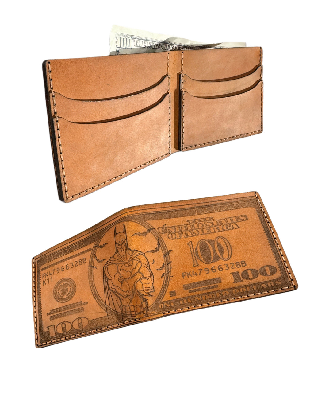 Engraved Leather Bifold Wallet