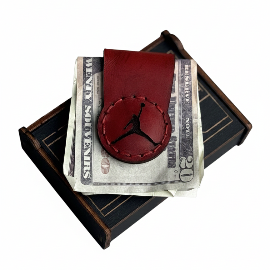 Leather Magnetic Money Clip with Gift Box
