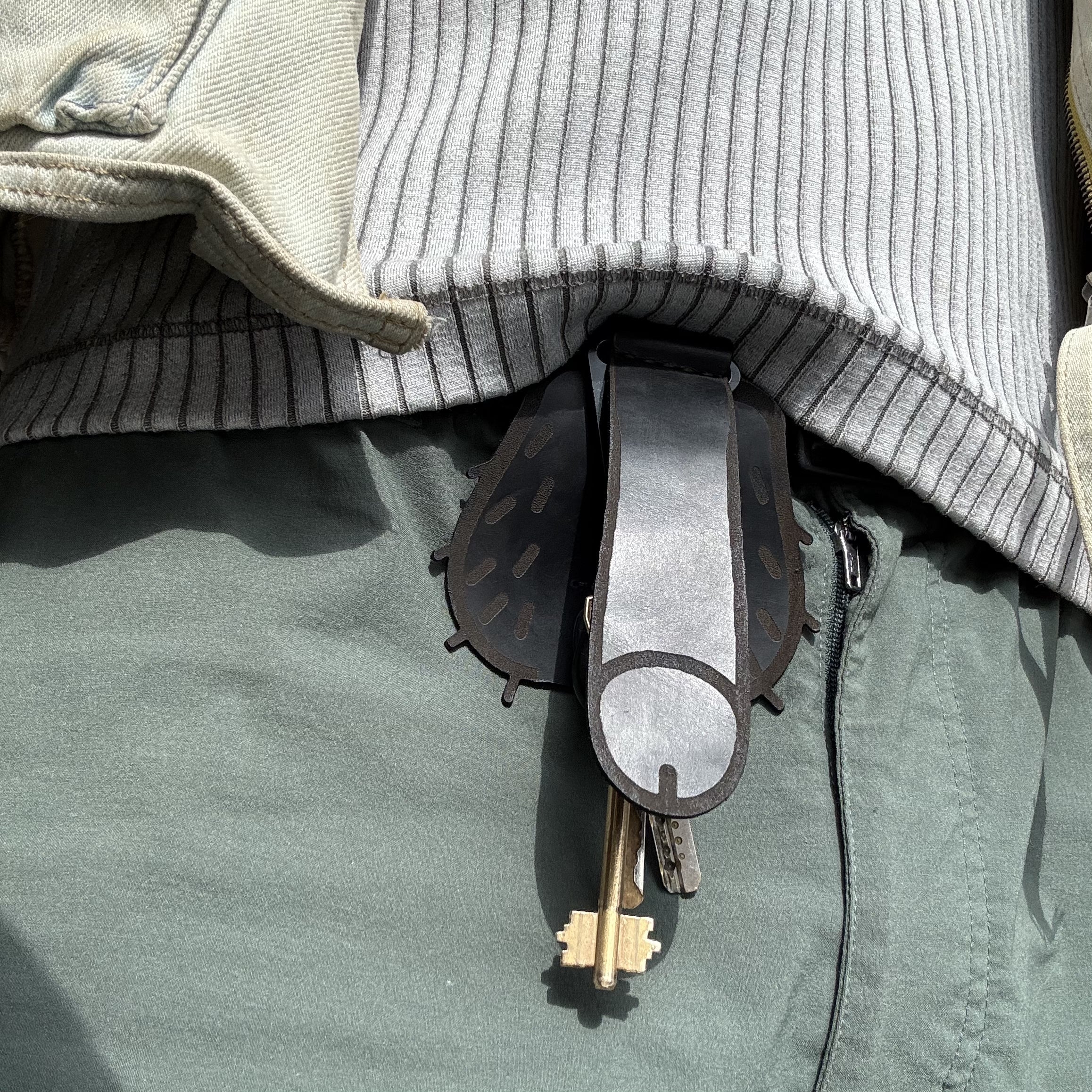 PiBlack Leather Belt Carabiner | Funny Novelty Gag Gift