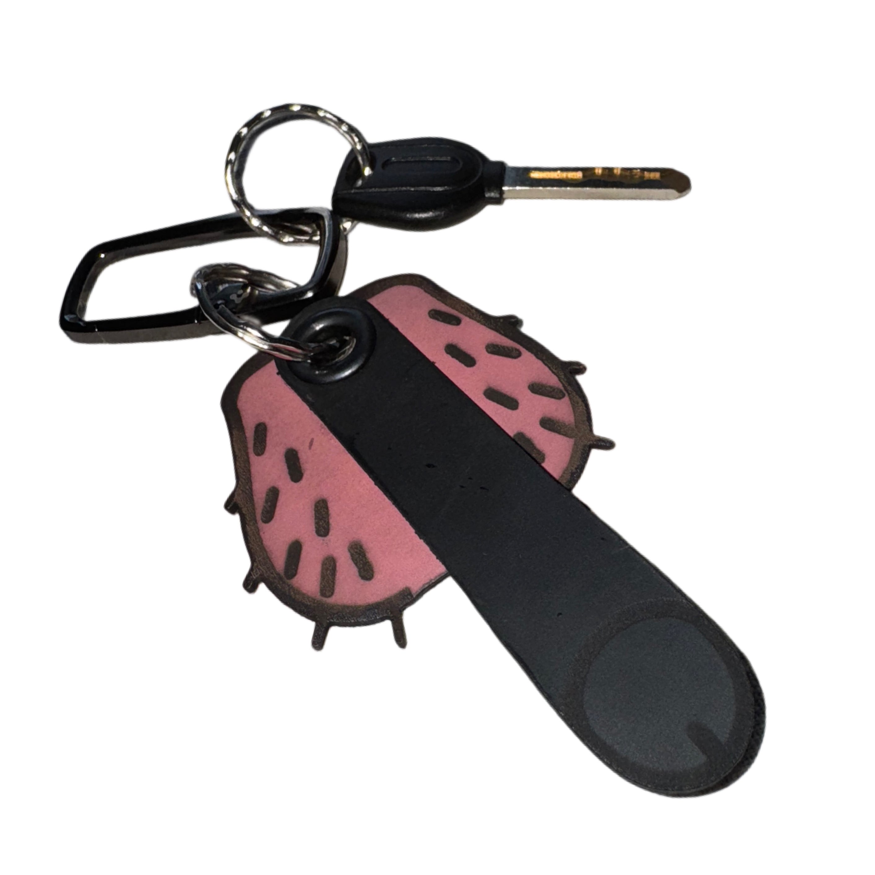 Bold Leather Keychain (Pink / Brown / Black)