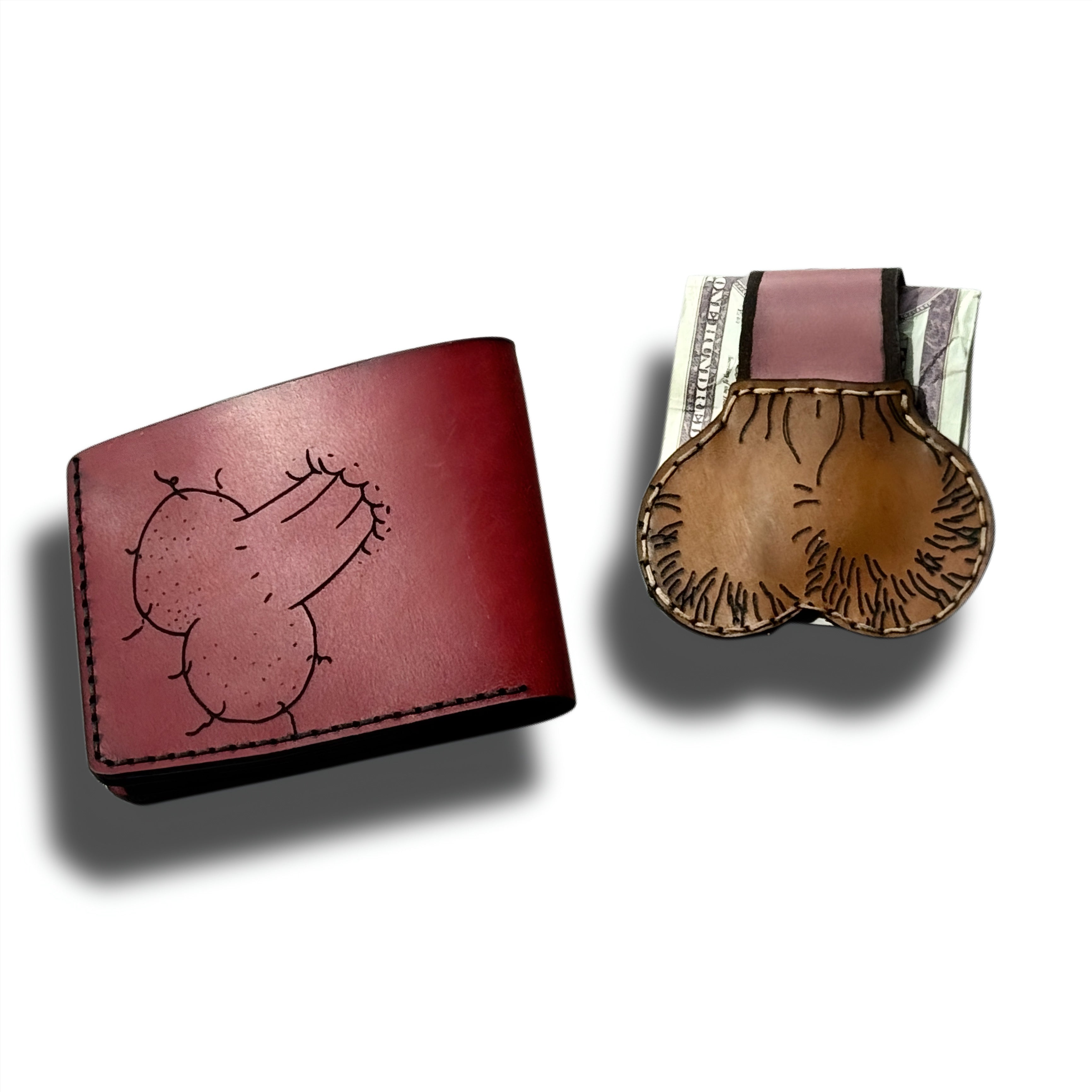 Heavy-Duty Wallet & Magnet Clip Set | Handcrafted Leather Gift Set for Men