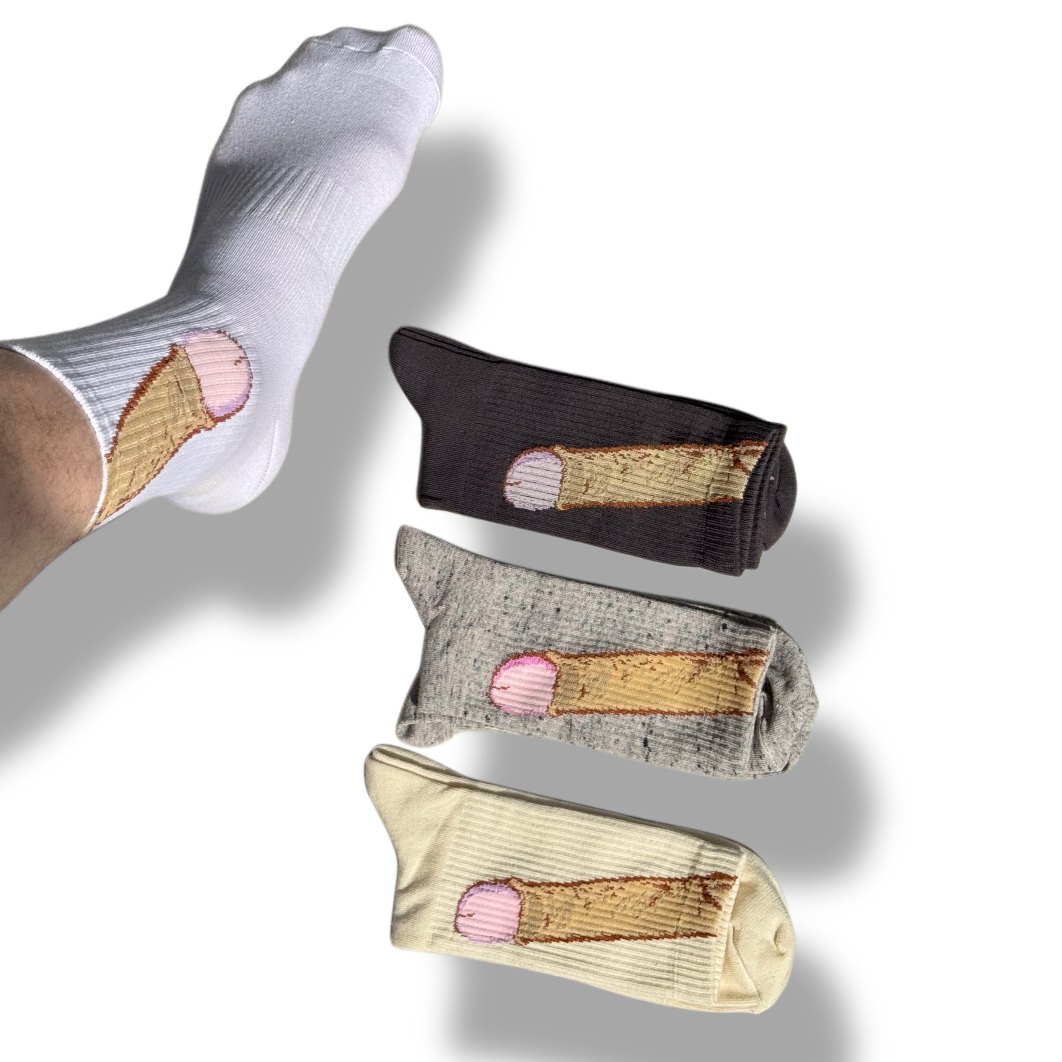 Cheeky Mushroom Socks | Funny Gag Gift Novelty Socks for Men