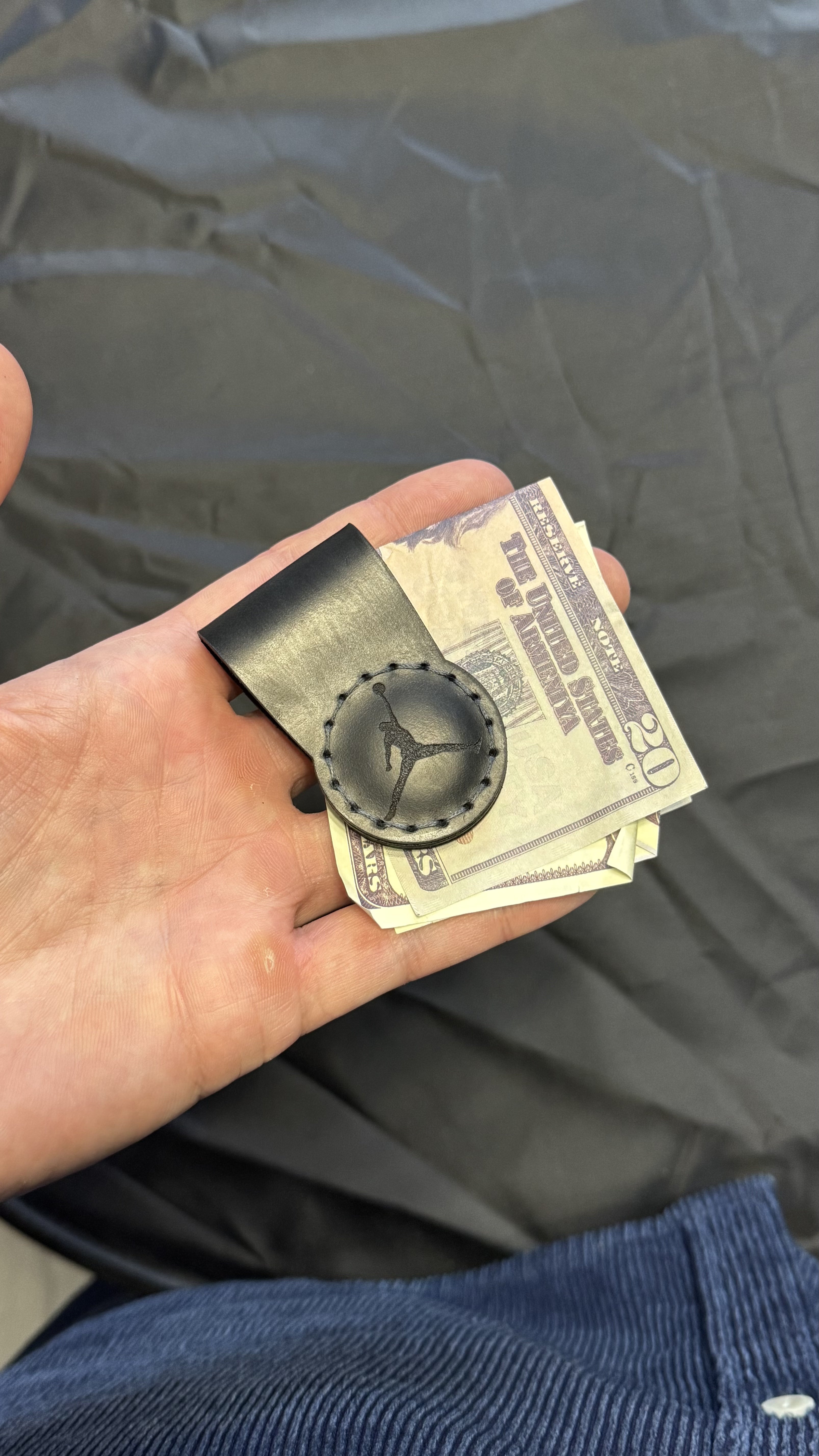 Custom Leather Magnetic Money Clip