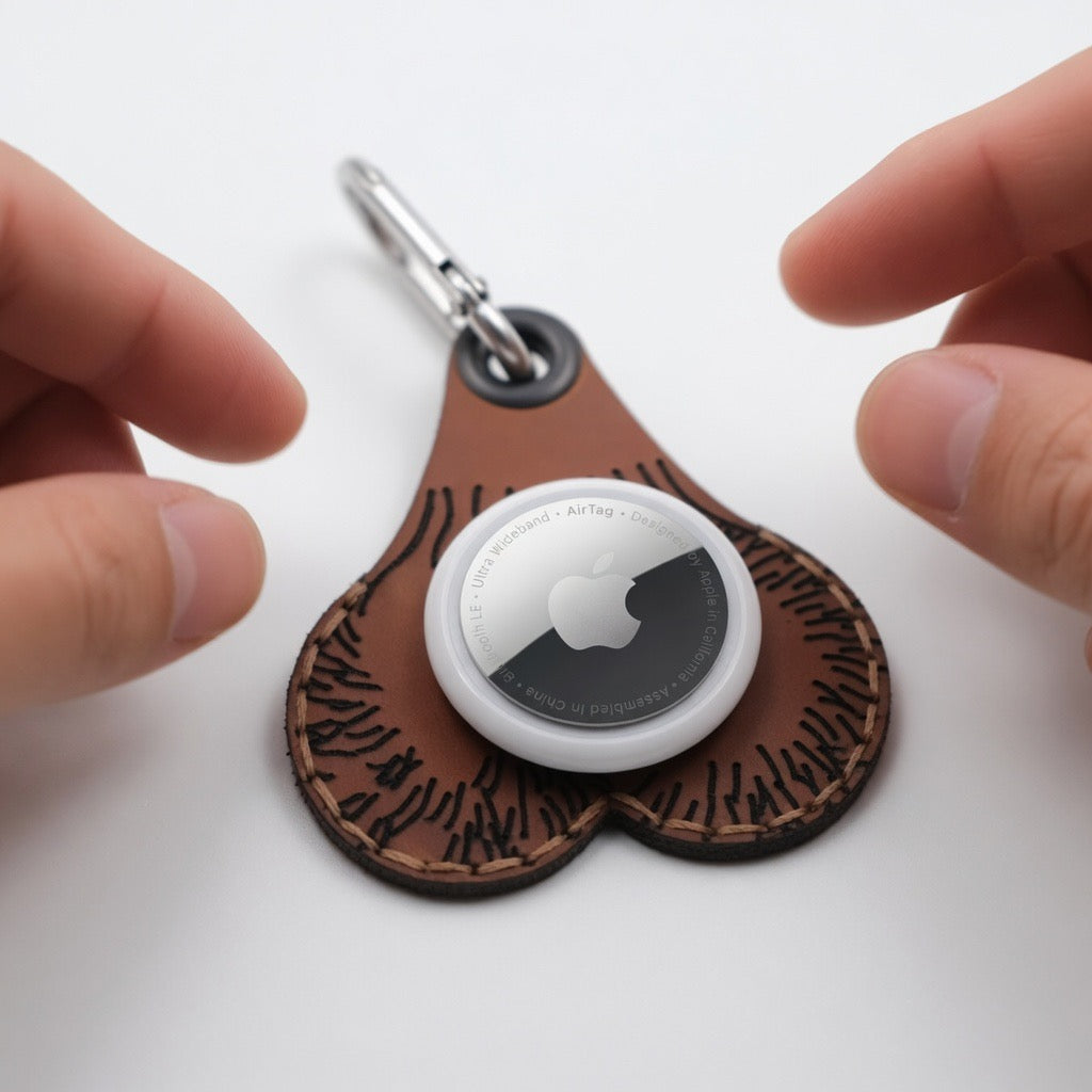 Lucky Pair Leather AirTag Holder | Novelty AirTag Case