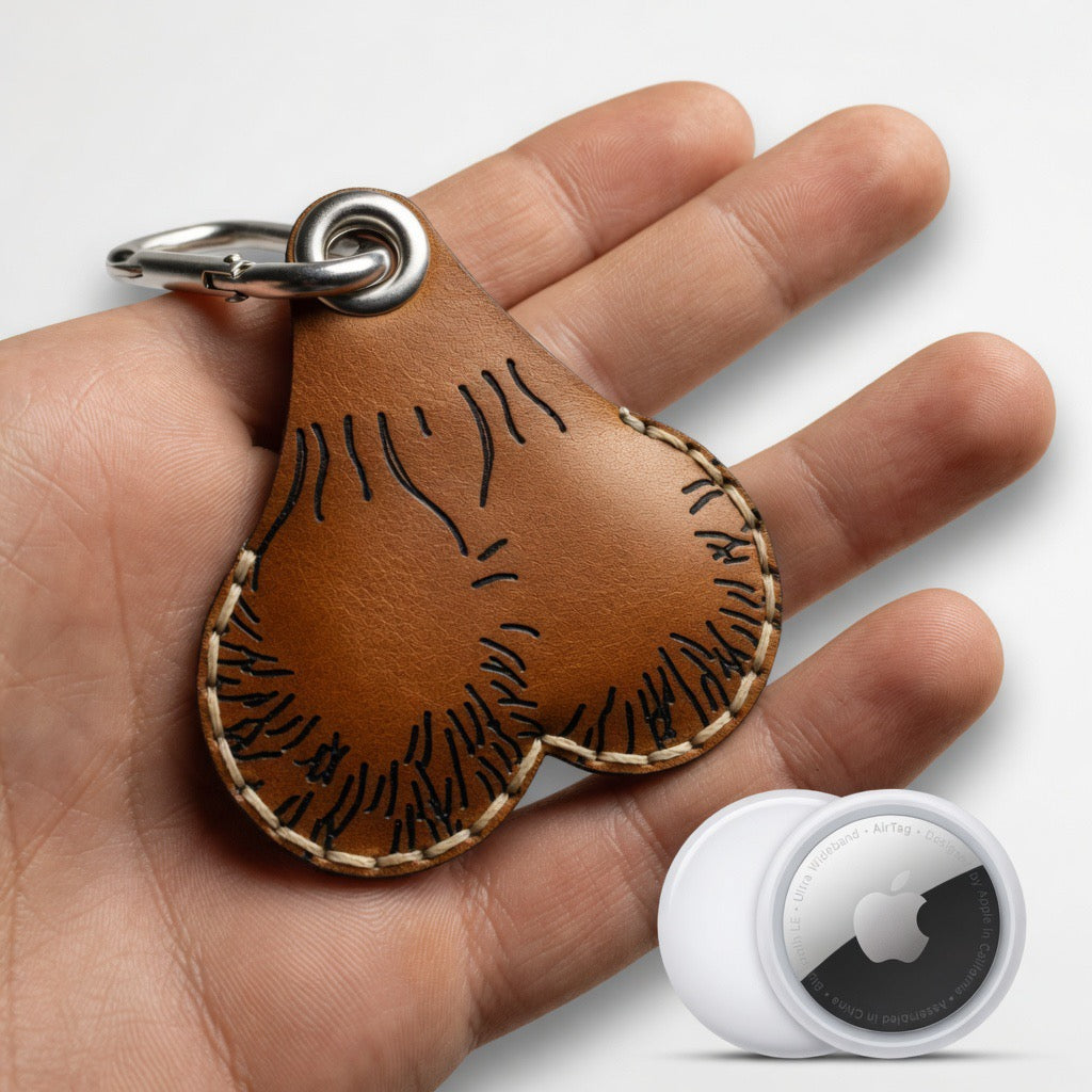 Lucky Pair Leather AirTag Holder | Novelty AirTag Case